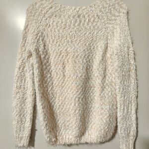 NWT Women's Buffalo David Bitton Eyelash Sweater Peach & White